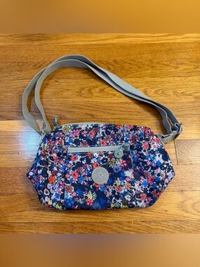 Kipling Nylon Floral Print Crossbody Bag Adjustable Strap
